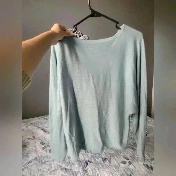 TIME and TRU sage blue sweater - Picture 2 of 4